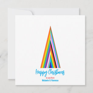 Carte Arbre de Noël arc-en-ciel LGBT minimaliste