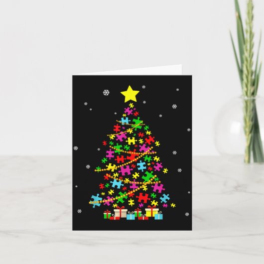 Carte Arbre de Noël Autisme Noël d'autisme (Devant)