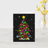 Carte Arbre de Noël Autisme Noël d'autisme (Fleur jaune)