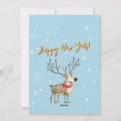 Carte Arbre de Noël aux rennes d'aquarelle mignonn (Dos)