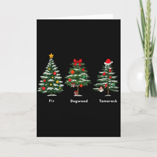 Carte Arbre de Noël avec message caché subtilement anti (Devant)