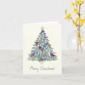 Carte Arbre de Noël - Baubles Argent (Fleur jaune)
