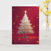 Carte Arbre de Noël blanc artistique (Fleur jaune)