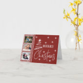 Carte Arbre de Noël blanc simpliste (Fleur jaune)