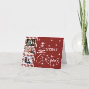 Carte Arbre de Noël blanc simpliste