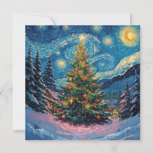 Carte Arbre de Noël brillant (Devant)