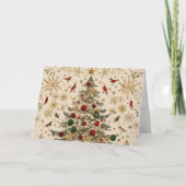 Carte Arbre de Noël brillant avec huile d'or (Devant)