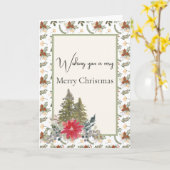 Carte Arbre de Noël Brown et vert (Fleur jaune)