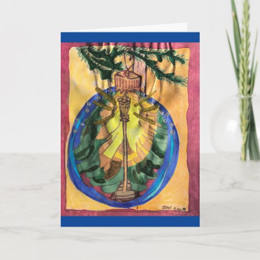 Carte Arbre de Noël Bulle avec Lamplight & Arbre À feuil (Devant)