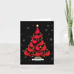Carte Arbre de Noël Cardinal Oiseau de Noël Lumière de N