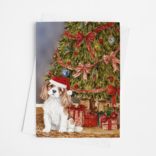Carte Arbre de Noël Cavalier King Charles Spaniel