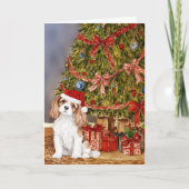Carte Arbre de Noël Cavalier King Charles Spaniel (Devant)