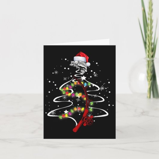 Carte Arbre de Noël Cool Fishing B Cadeau pour Pêcheur  (Devant)