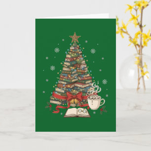 Carte Arbre de Noël cosy pour lecteurs et amoureux de li