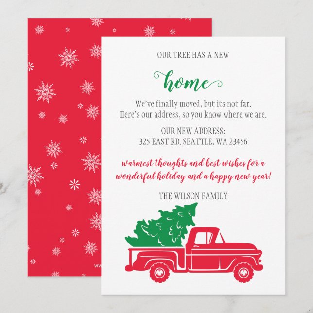 Carte Arbre de Noël dans le camion Nous avons déplacé le (Devant / Derrière)