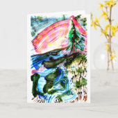 Carte Arbre de Noël de la côte de la mer (Fleur jaune)