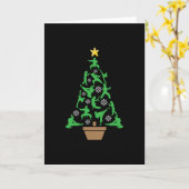 Carte Arbre de Noël de l'art martial féminin - Karaté po (Fleur jaune)