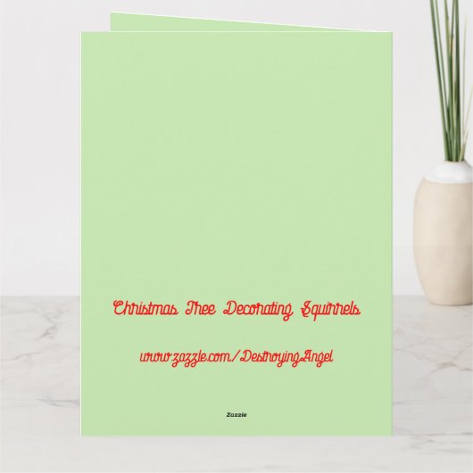 Carte Arbre de Noël décorant écureuils sur mesure (Dos)