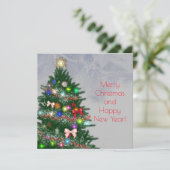 Carte Arbre de Noël décoré de couleurs décontractées (Debout devant)