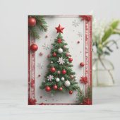 Carte Arbre de Noël décoré de façon festive (Debout devant)