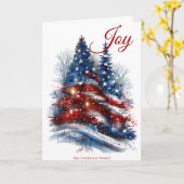 Carte Arbre de Noël des étoiles et des rayures (Fleur jaune)