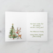 Carte Arbre de Noël des rennes de couleur blanche (Intérieur)