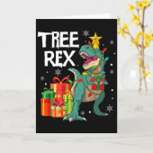Carte Arbre de Noël dinosaure Pyjama Rex Reptile Hommes  (Fleur jaune)