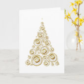 Carte Arbre de Noël d'or, glamour (Fleur jaune)