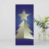 Carte Arbre de Noël doré (Debout devant)