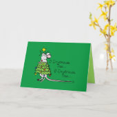 Carte Arbre de Noël drôle de souris Mignon dessin animé (Fleur jaune)