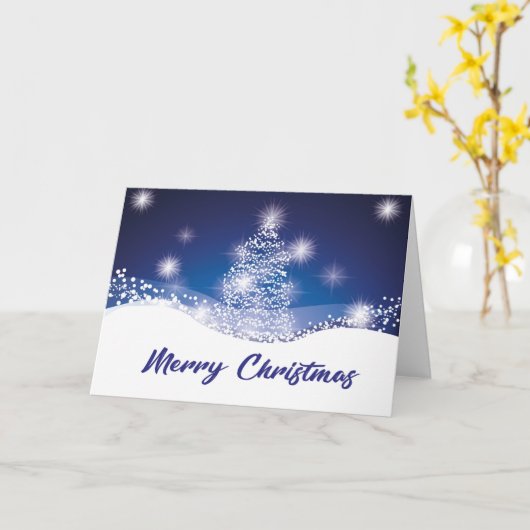 Carte Arbre de Noël élégant et brillant (Fleur jaune)