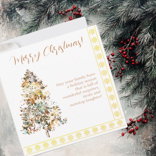 Carte Arbre de Noël en flocons de neige