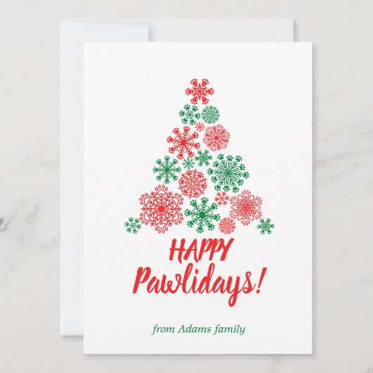 Carte Arbre de Noël en flocons de neige empreintes de pa (Devant)