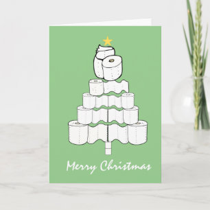 Carte Arbre de Noël en papier toilette Fêtes
