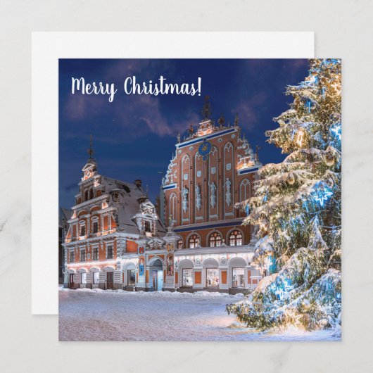 Carte Arbre de Noël et Maison des Noirs à Riga (Devant / Derrière)