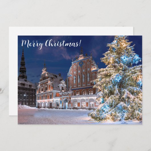 Carte Arbre de Noël et Maison des Noirs à Riga (Devant / Derrière)