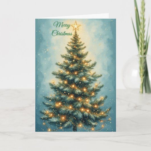 Carte Arbre de Noël festif (Devant)