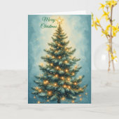 Carte Arbre de Noël festif (Fleur jaune)