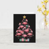 Carte Arbre de Noël Flamant rose (Fleur jaune)