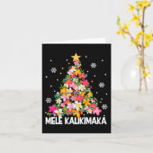 Carte Arbre de Noël Floral hawaïen Mele Kalikimaka Tro (Fleur jaune)
