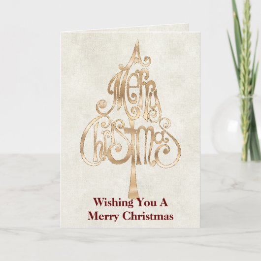 Carte Arbre de Noël Glam Or (Devant)