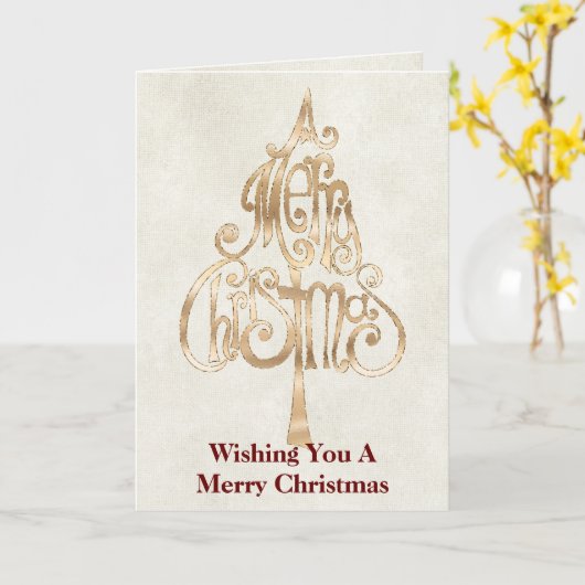 Carte Arbre de Noël Glam Or (Fleur jaune)