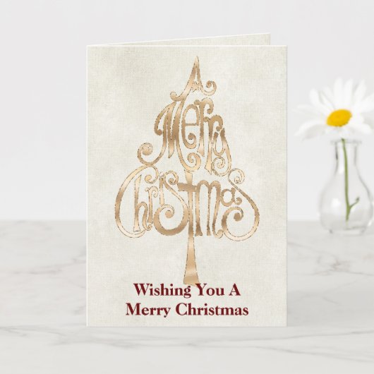 Carte Arbre de Noël Glam Or (Petite plante)