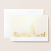 Carte Arbre de Noël Gold Foil (Derrière avec enveloppe)