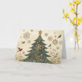 Carte Arbre de Noël Gold Foil avec détails sur la Partie (Fleur jaune)