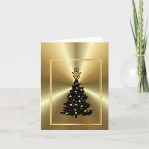 Carte Arbre de Noël Golden Hamsa Chrismukkah Card