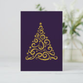 Carte Arbre de Noël Golden Swirl (Debout devant)
