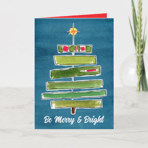 Carte Arbre de Noël Joyeux et Joyeux Joyeux Joyeux Fêtes