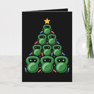 Carte Arbre de Noël Kettlebell Gym Fitness Entraînement 