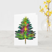 Carte Arbre de Noël Libellule Libellule Noël  (Fleur jaune)